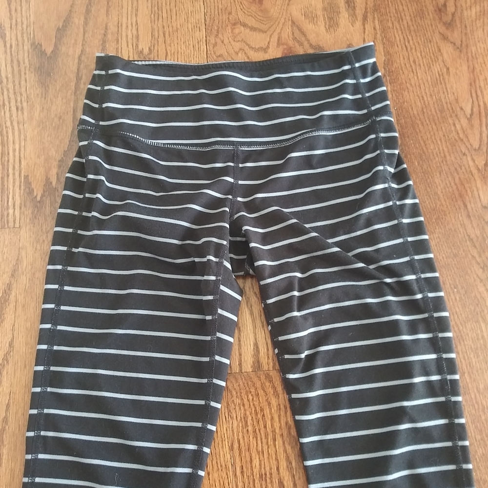 Athleta Chaturanga Capri Stripped Tight Leggings - Picture 3 of 5